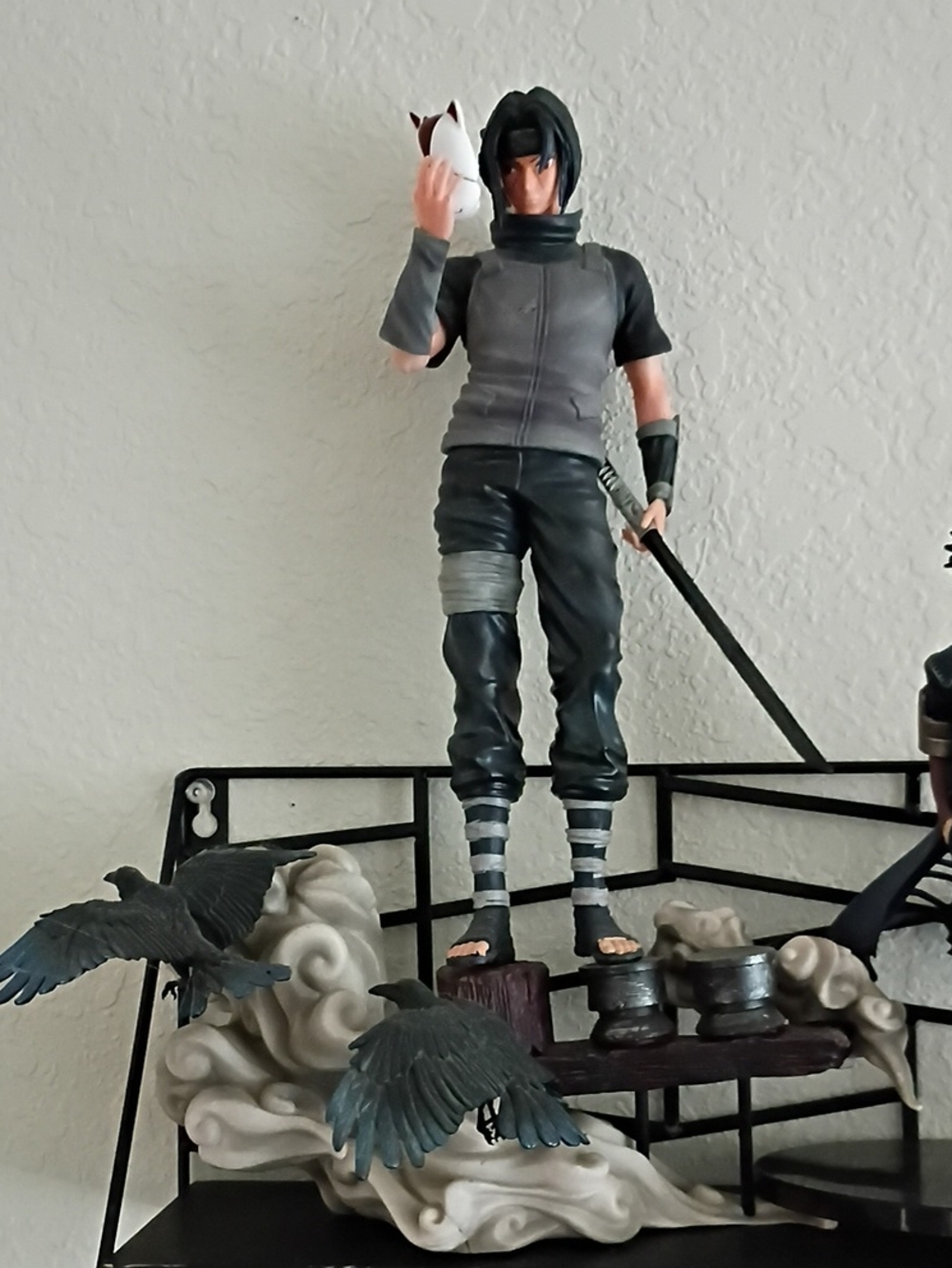 Anime Sasuke Uchiha Action Figure - Gray & Black